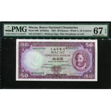 (514) P60b Macao - 50 Patacas Year 1981